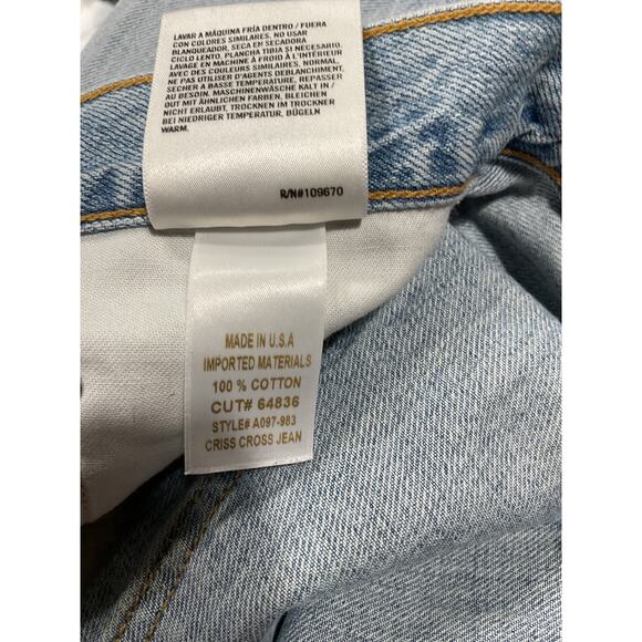 Agolde 'Criss' Blue Cross Upsized Denim Jean Size 26 - Picture 5 of 5